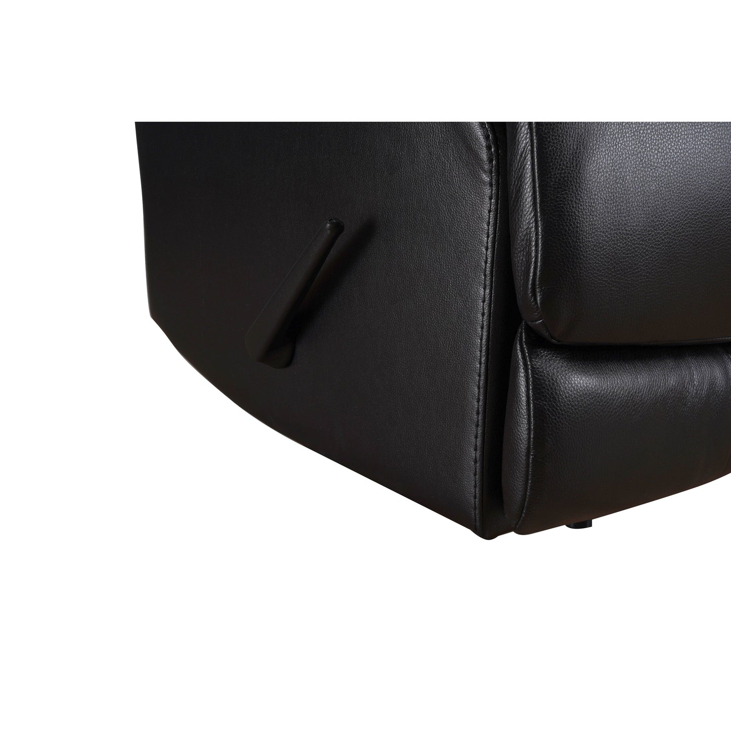 Davin Fauteuil inclinable manuel en cuir véritable, dossier haut, pieds repose-pieds extensibles, marron.