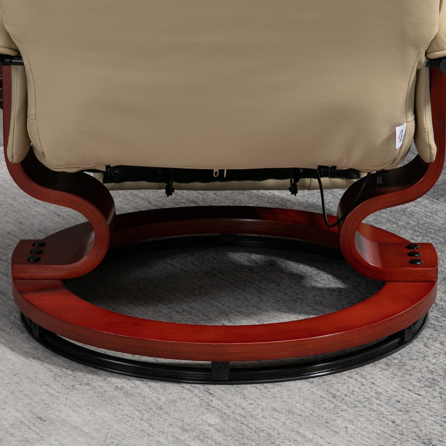 Fauteuil inclinable pivotant à base manuelle réglable en simili cuir avec repose-pieds confortable et relaxant de HomCom