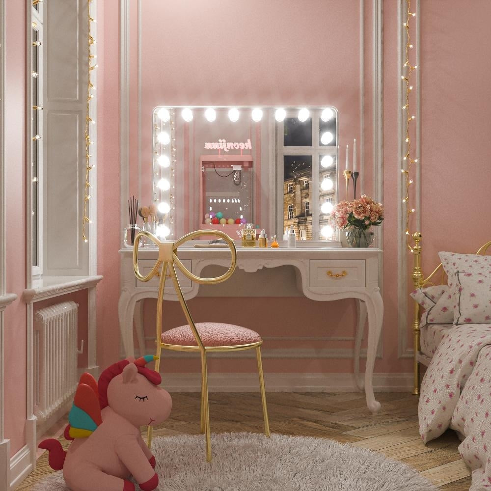 Keonjinn Miroir de maquillage LED Hollywood avec 15/18 lumières LED