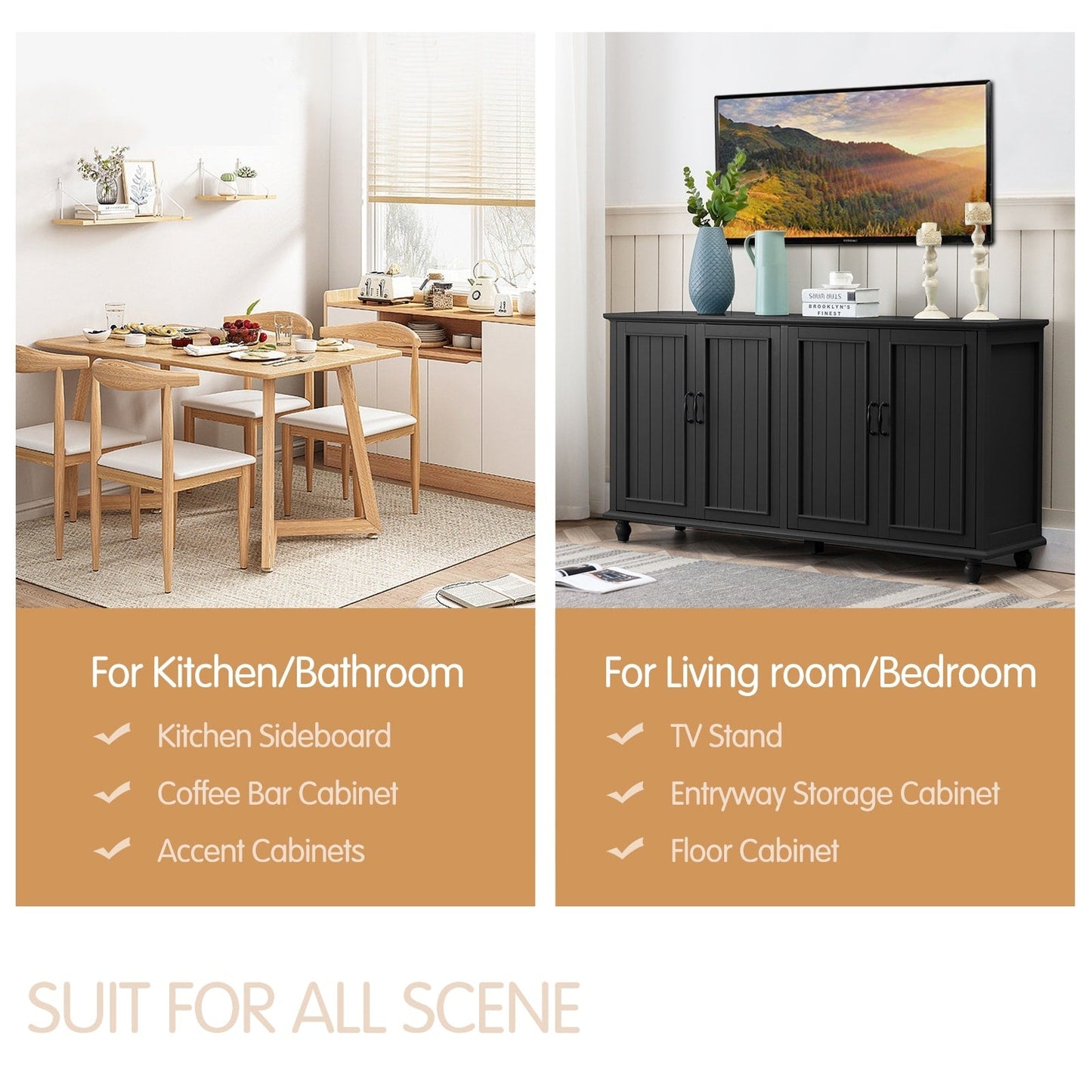 Buffet de cuisine, bar à café, armoire de rangement décorative.