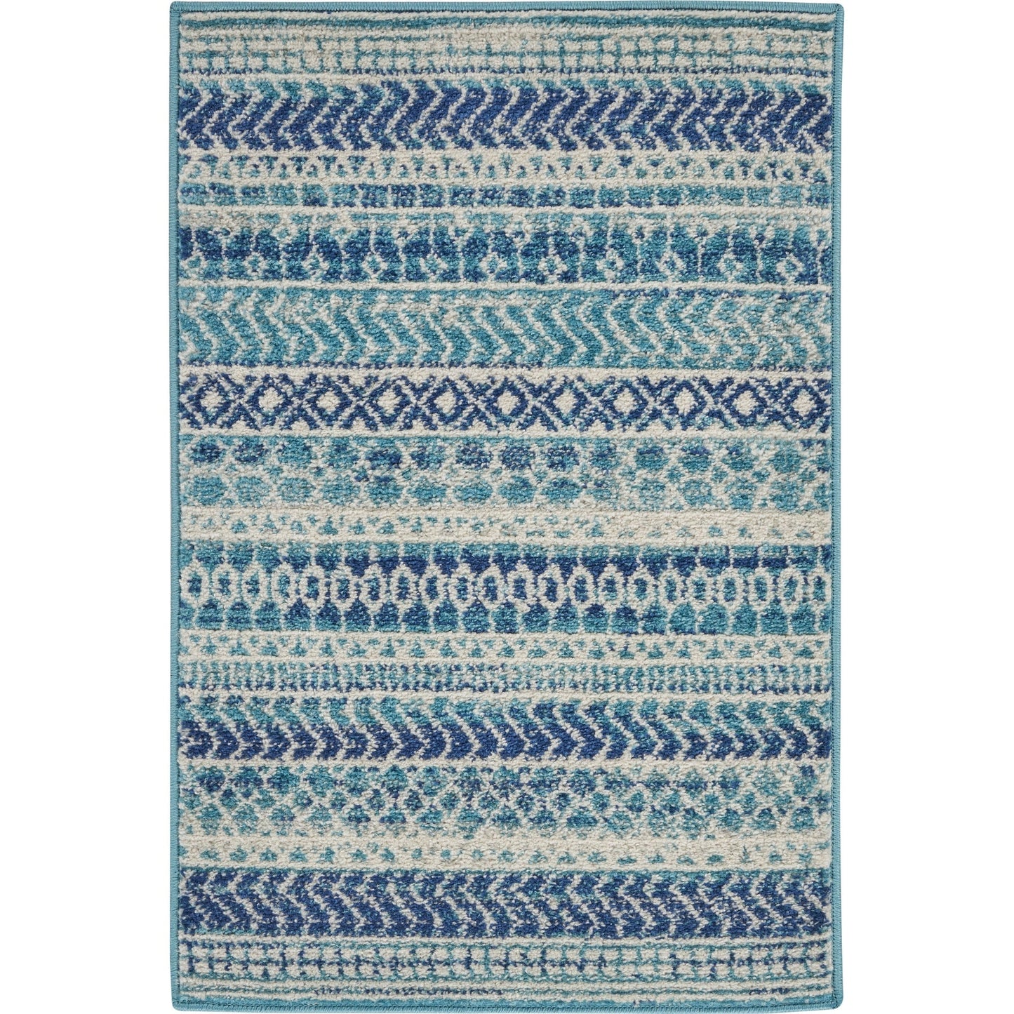 Nourison Passion Indigo Blue Coastal Geometric Area Rug