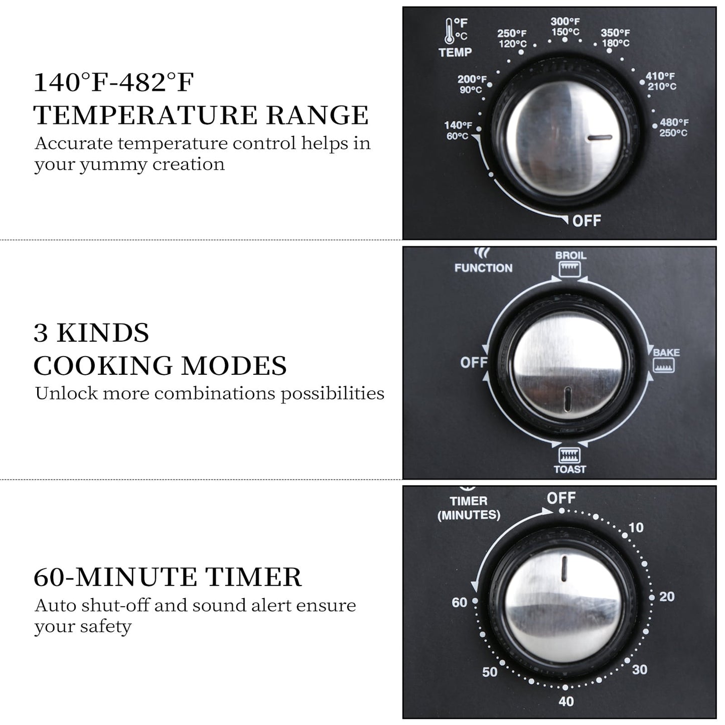 Four à griller simple avec une capacité de 20 litres, four à griller compact pour comptoir, facile à utiliser avec minuterie et réglages pour griller, cuire et rôtir.