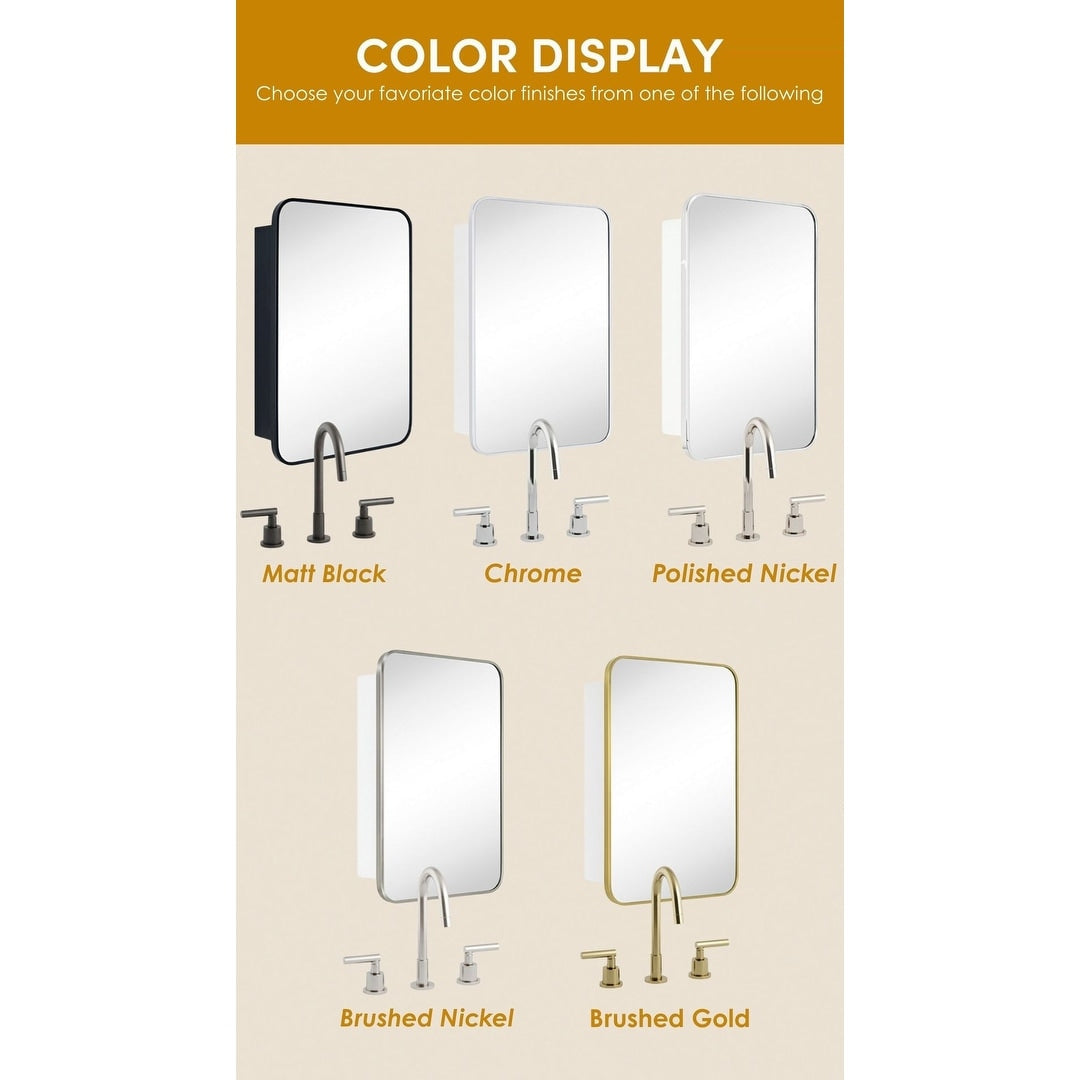 TEHOME Garnes Armoire à pharmacie encastrée ou à montage en saillie avec cadre et étagères réglables