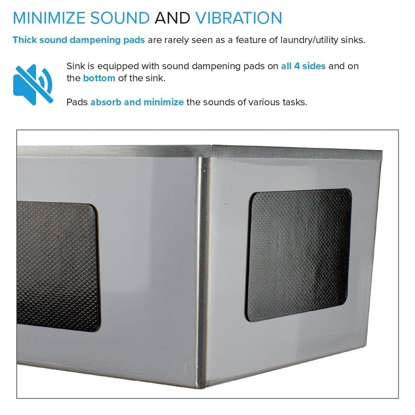 Transolid EWS-2422S Lavabo et support de lavage en acier inoxydable pour buanderie - 61 cm L x 56 cm P x 89 cm H - 61 cm x 56 cm