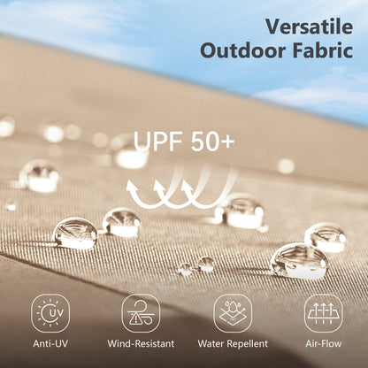 MAISON ARTS Parasol de jardin inclinable automatique à 3 niveaux de 3 mètres avec lumières LED et double ventilation