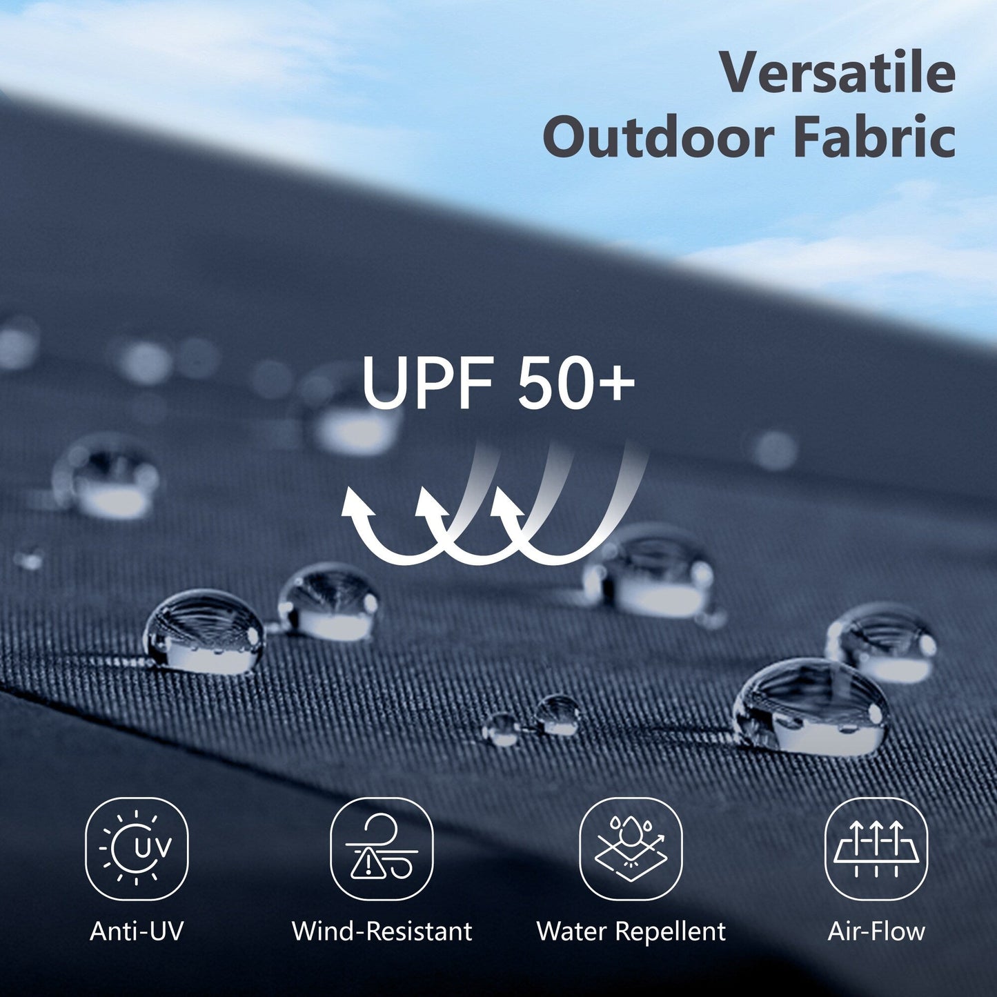 MAISON ARTS Parasol de jardin inclinable automatique à 3 niveaux de 3 mètres avec lumières LED et double ventilation