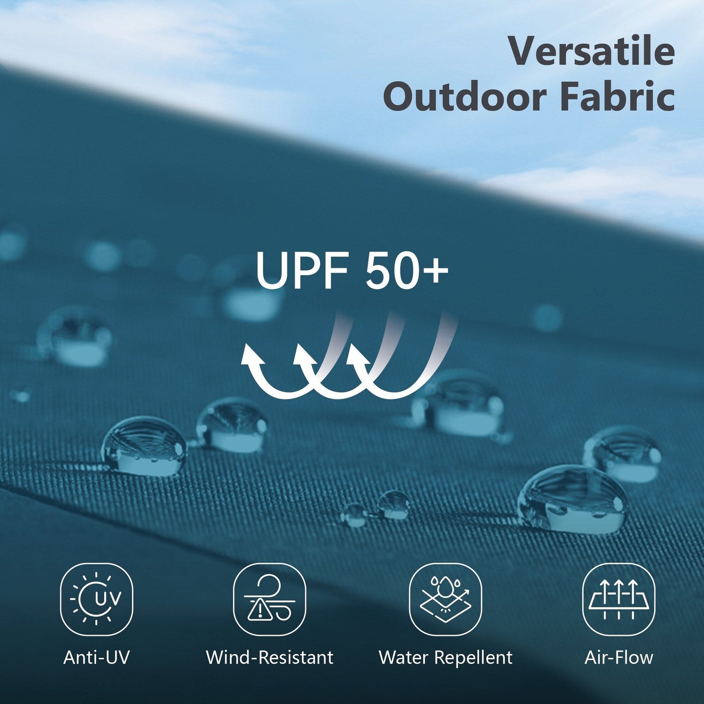 MAISON ARTS Parasol de jardin inclinable automatique à 3 niveaux de 3 mètres avec lumières LED et double ventilation