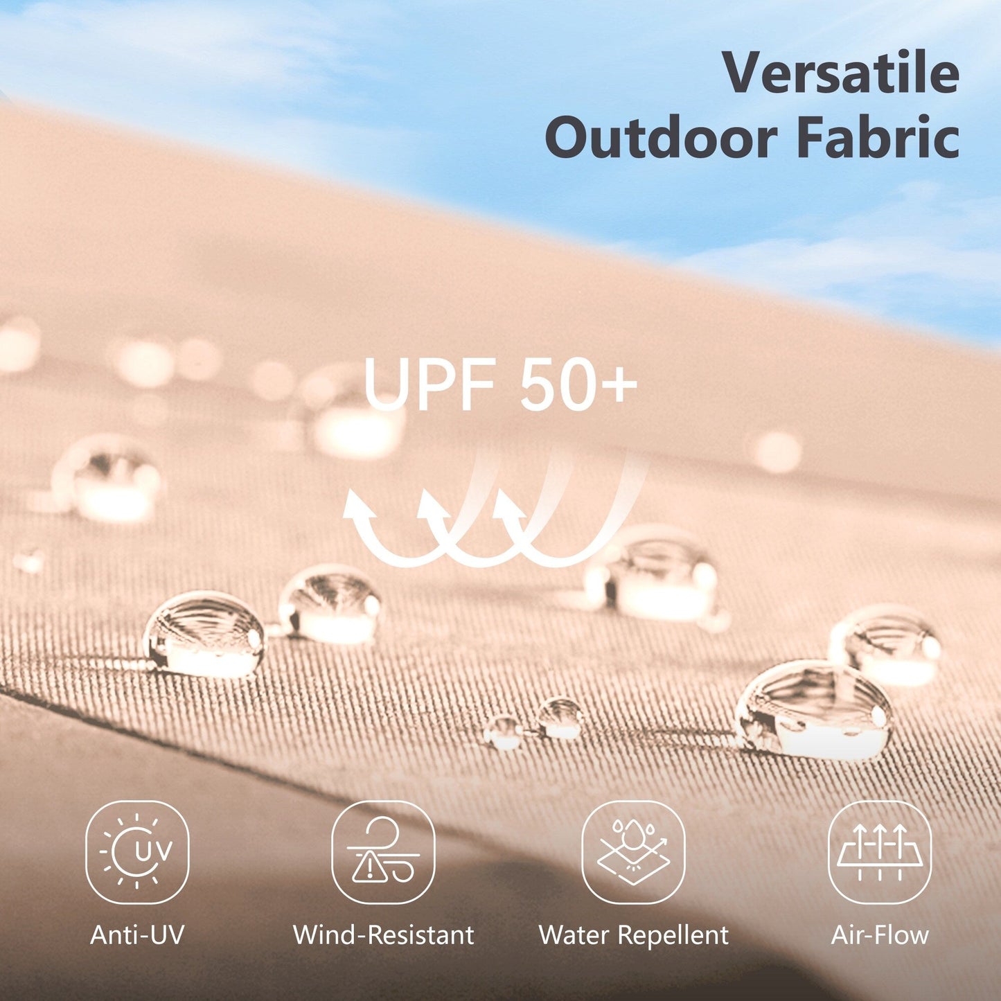 MAISON ARTS Parasol de jardin inclinable automatique à 3 niveaux de 3 mètres avec lumières LED et double ventilation