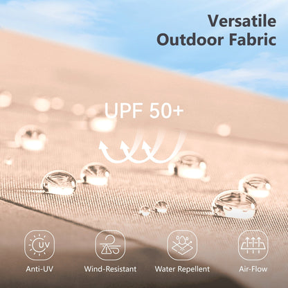 MAISON ARTS Parasol de jardin inclinable automatique à 3 niveaux de 3 mètres avec lumières LED et double ventilation