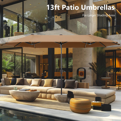 MAISON ARTS 13ft Double -Sided Patio Umbrella Extra Large with Crank