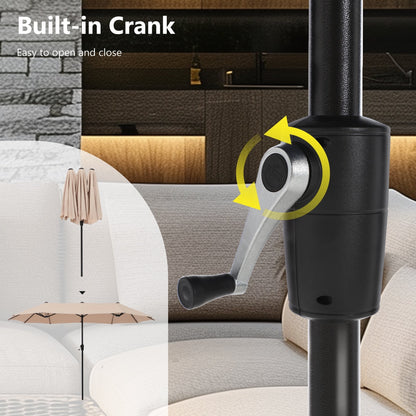 MAISON ARTS 13ft Double -Sided Patio Umbrella Extra Large with Crank