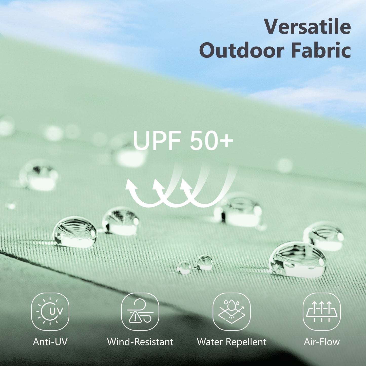 MAISON ARTS Parasol de jardin rectangulaire à manivelle de 4,5 mètres, double face, avec éclairage solaire à LED, pour terrasse, avec socle inclus.