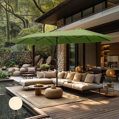 MAISON ARTS Parasol de terrasse extra large double face de 4,5 m avec socle inclus