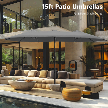 MAISON ARTS Parasol de terrasse extra large double face de 4,5 m avec socle inclus