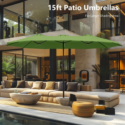 MAISON ARTS Parasol de terrasse extra large double face de 4,5 m avec socle inclus