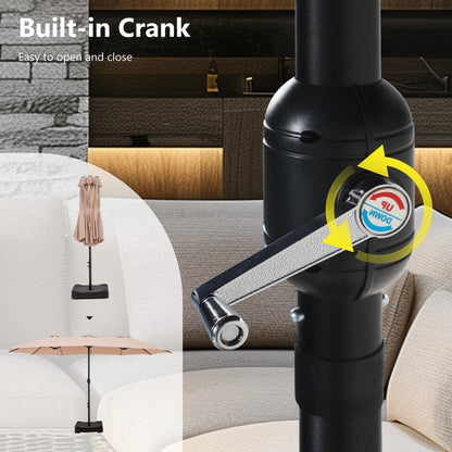 MAISON ARTS Parasol de terrasse extra large double face de 4,5 m avec socle inclus