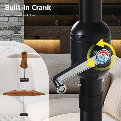 MAISON ARTS Parasol de terrasse extra large double face de 4,5 m avec socle inclus