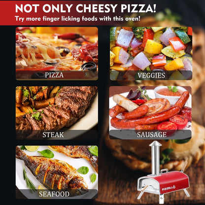 Four à pizza extérieur à bois, four à pizza portable avec pelle à pizza, sac de transport - 16 pouces