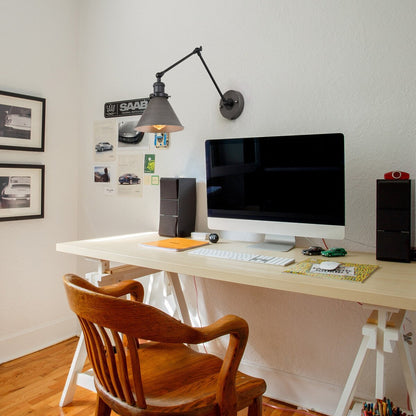 Malryn Lot de 2 appliques murales modernes à bras oscillant réglables, à brancher ou à câbler