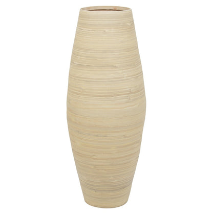 Uniquewise Tall Cylinder Bamboo Floor Vase Decorative Accent for Hotel Lobbies and Spa, Perfect Decor for Living Room or Hallway