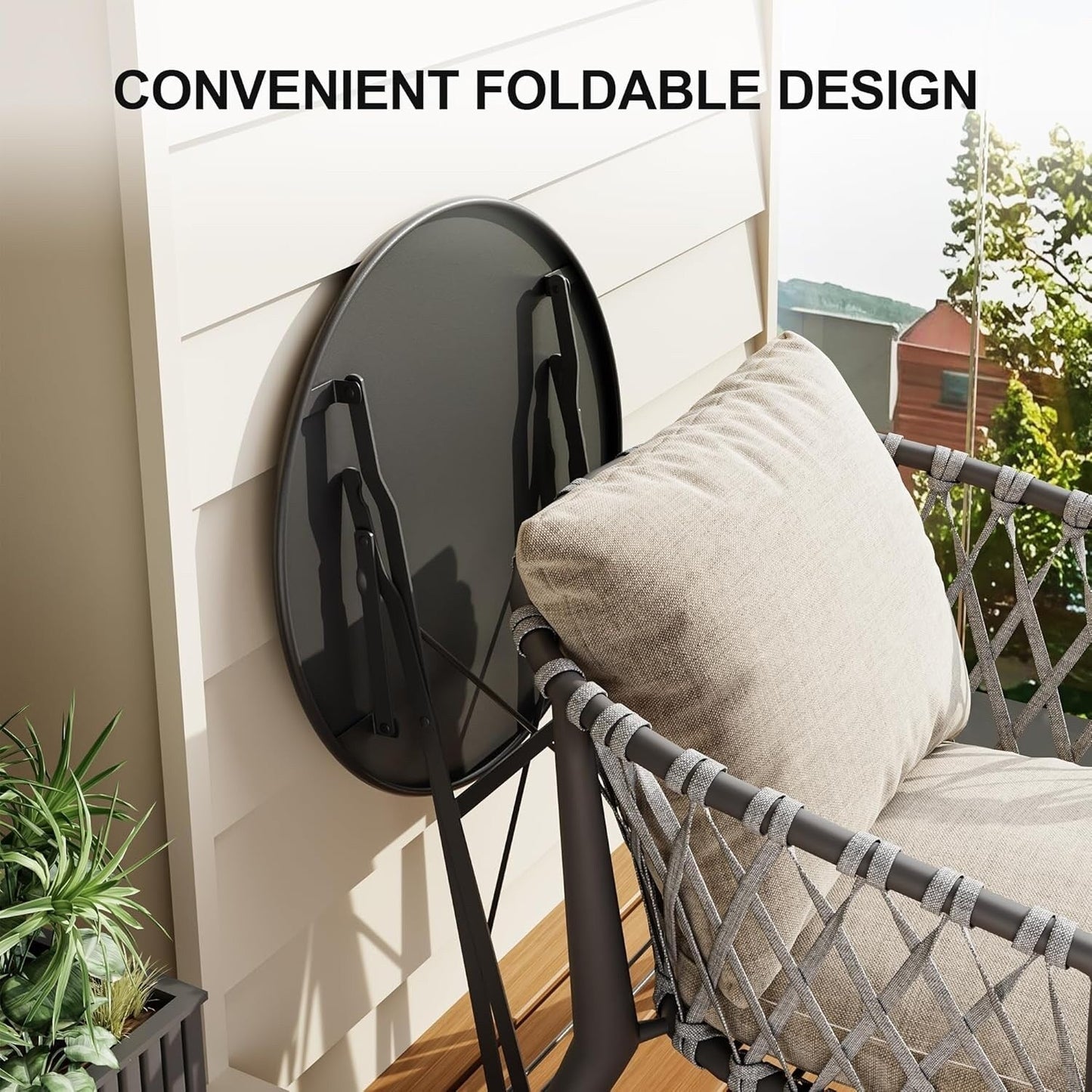 Ensembles de bistro de terrasse 3 pièces