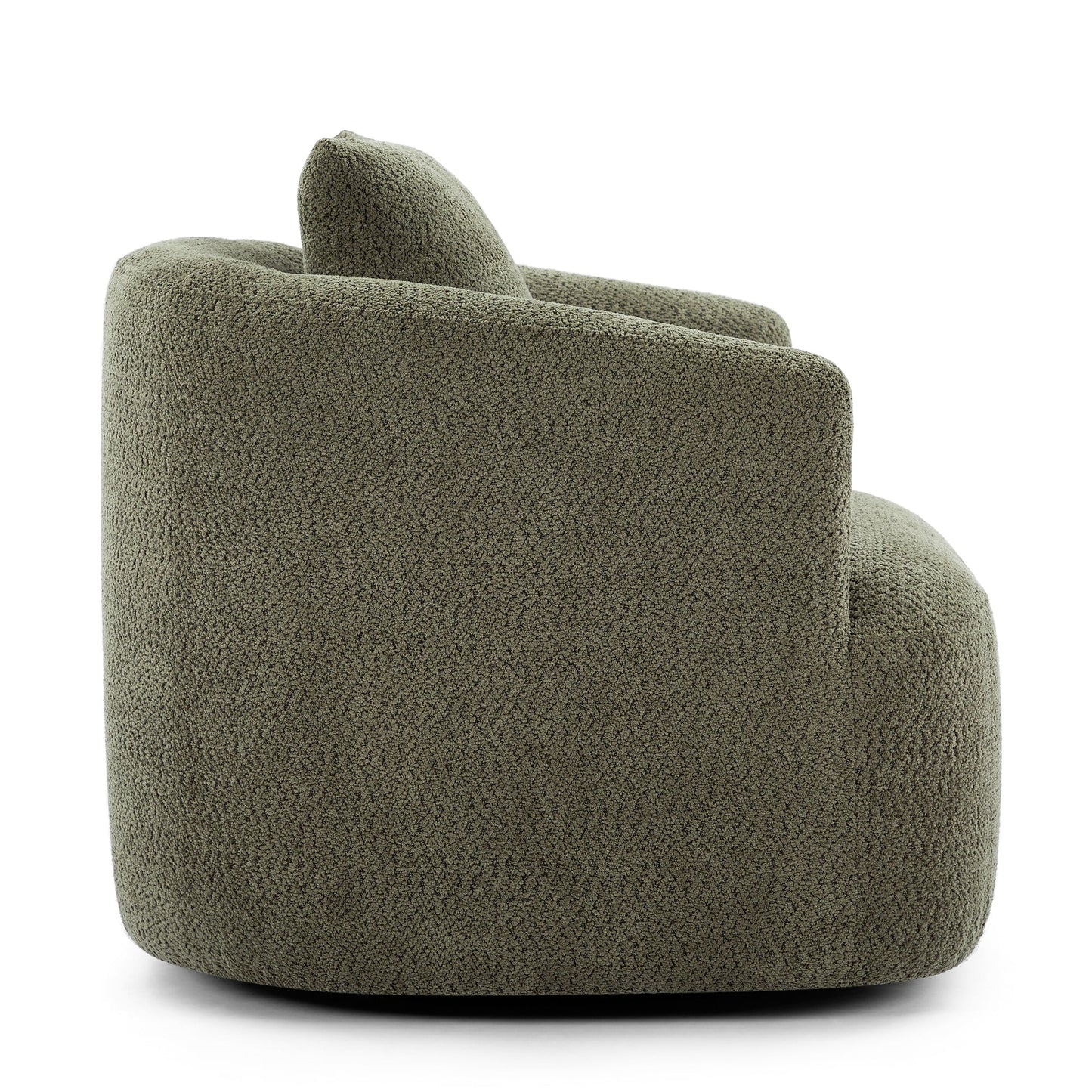 Chaise pivotante à 360°, chaise d'appoint en bouclé de 38,2 pouces avec coussin, canapé-fauteuil capitonné avec accoudoirs incurvés