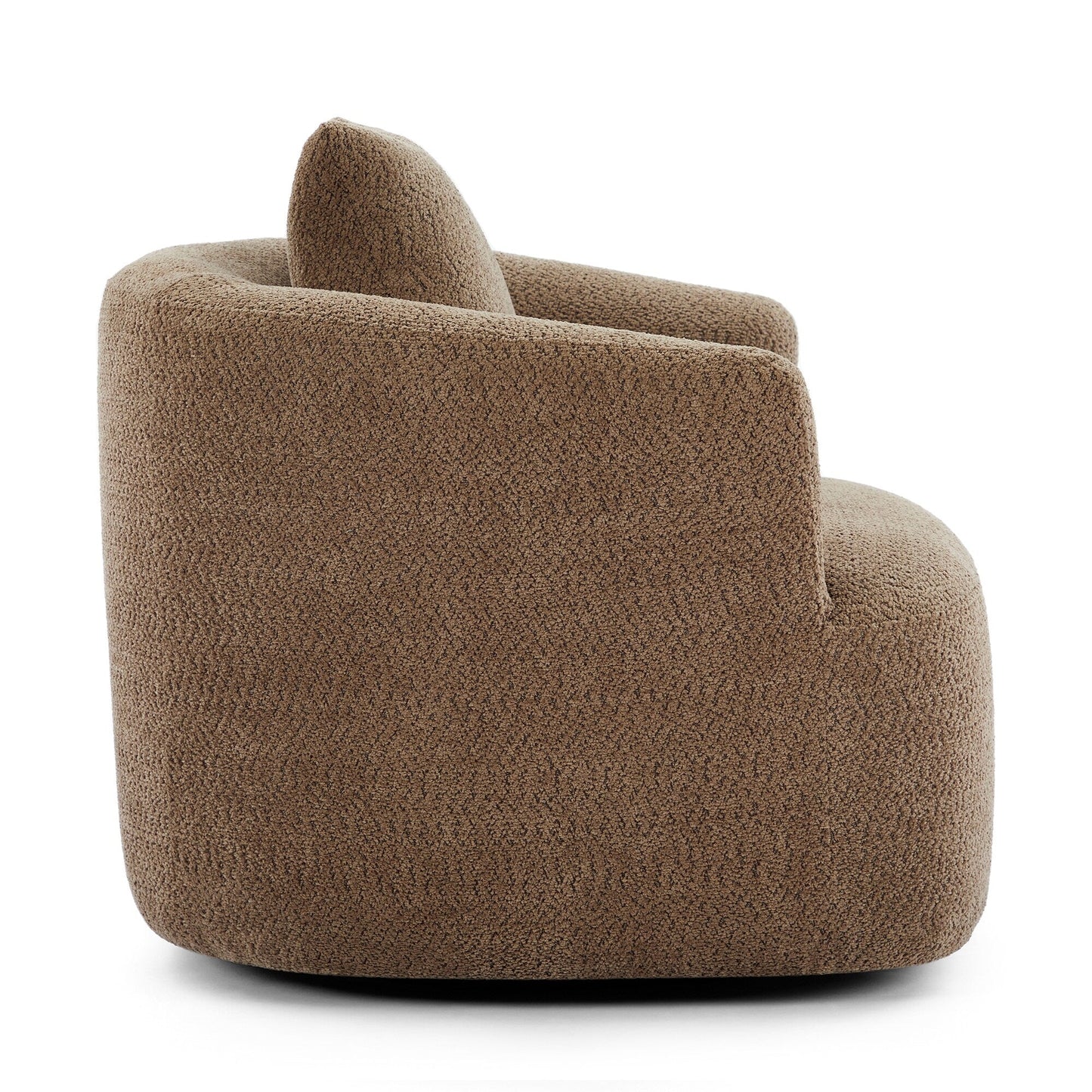 Chaise pivotante à 360°, chaise d'appoint en bouclé de 38,2 pouces avec coussin, canapé-fauteuil capitonné avec accoudoirs incurvés