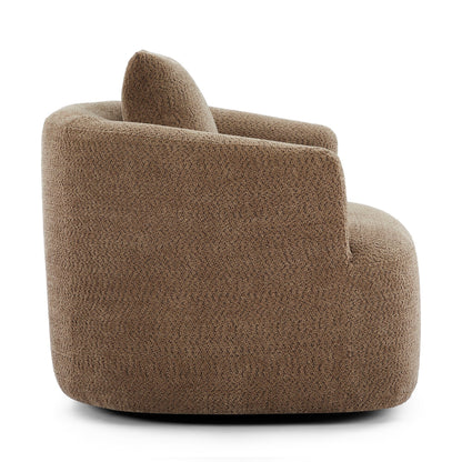 Chaise pivotante à 360°, chaise d'appoint en bouclé de 38,2 pouces avec coussin, canapé-fauteuil capitonné avec accoudoirs incurvés