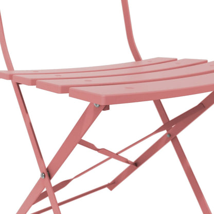 Ensemble de bistro pliable en métal 3 pièces, ensemble de conversation résistant aux intempéries pour l'intérieur et l'extérieur, pour patio, cour, jardin.