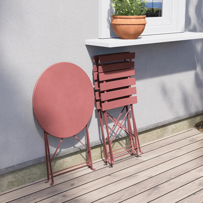 Ensemble de bistro pliable en métal 3 pièces, ensemble de conversation résistant aux intempéries pour l'intérieur et l'extérieur, pour patio, cour, jardin.