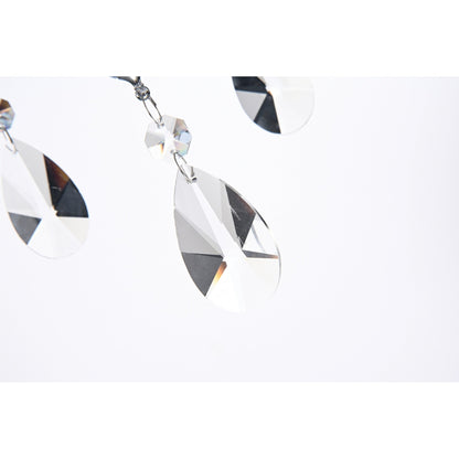 Suspension tambour ronde perlée avec cristaux suspendus