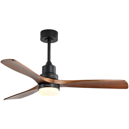 Ventilateur de plafond intérieur en bois Sofucor 52 avec télécommande, éclairage intégré en option.