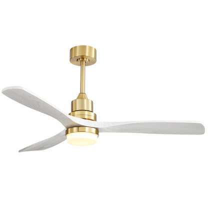 Ventilateur de plafond intérieur en bois Sofucor 52 avec télécommande, éclairage intégré en option.