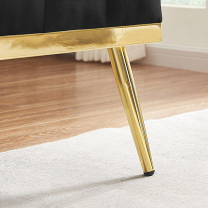 Canapé 2 places en velours 55.5 avec 2 coussins, design contemporain et assemblage facile.