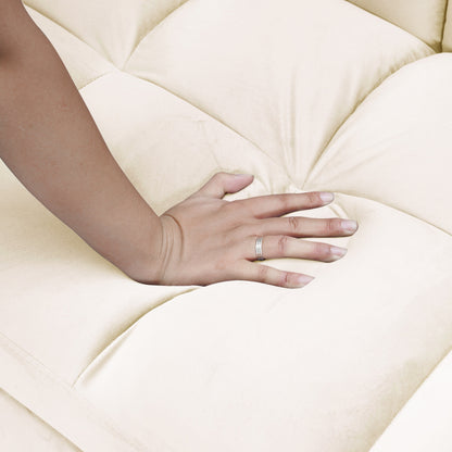 Canapé-lit convertible 3-en-1 en velours 64,96 avec dossier réglable, poche de rangement et capacité de poids de 227 kg.