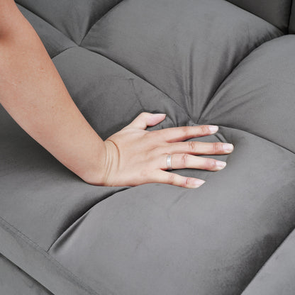 Canapé-lit convertible 3-en-1 en velours 64,96 avec dossier réglable, poche de rangement et capacité de poids de 227 kg.