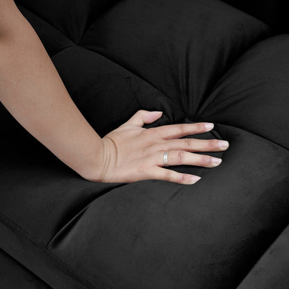 Canapé-lit convertible 3-en-1 en velours 64,96 avec dossier réglable, poche de rangement et capacité de poids de 227 kg.