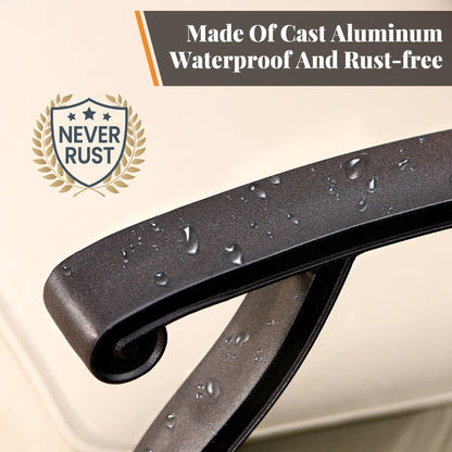 MAISON ARTS Chaises de salle à manger/ensemble de repas de patio en aluminium moulé avec table de salle à manger ronde et 6 chaises de patio en aluminium moulé