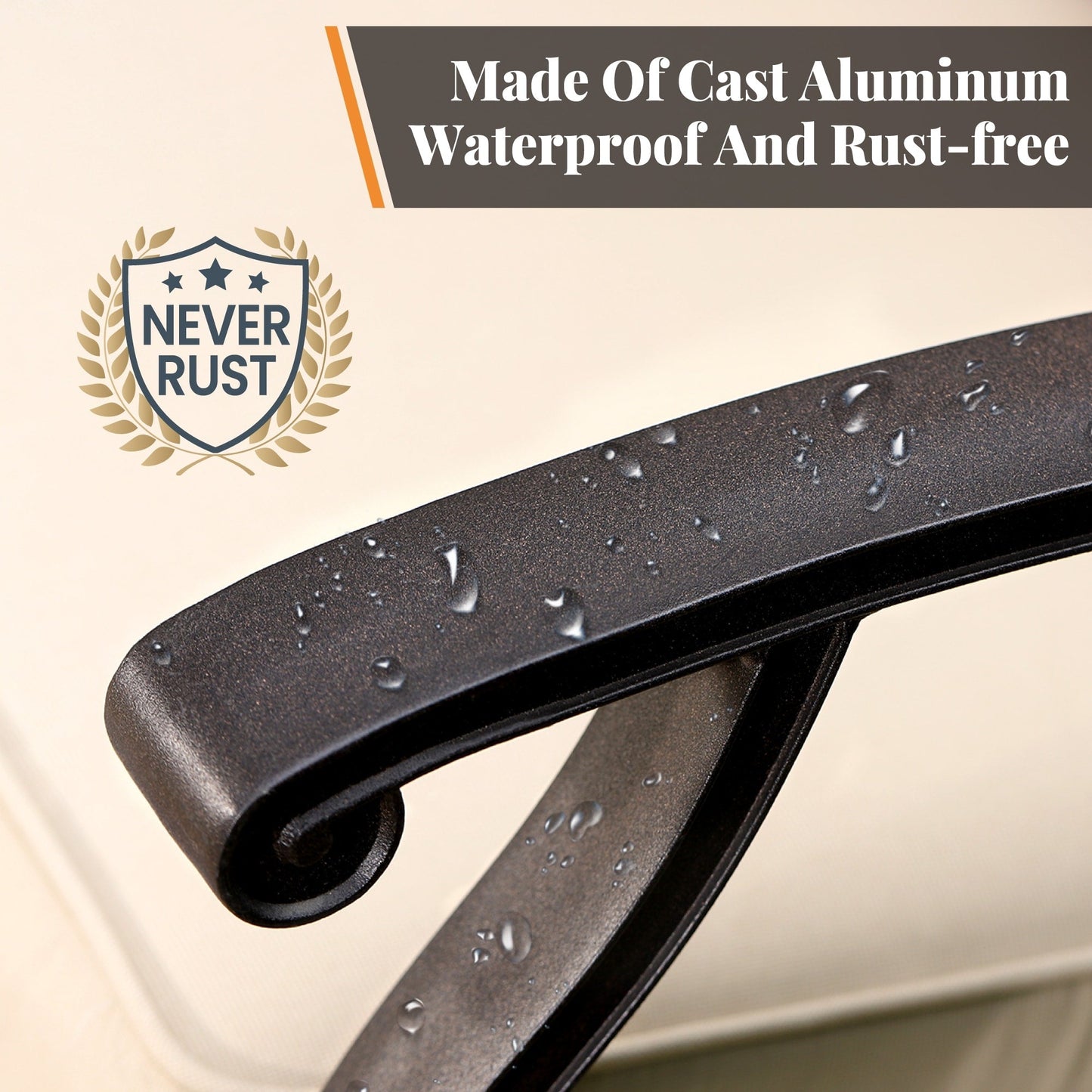 MAISON ARTS Chaises de salle à manger/ensemble de repas de patio en aluminium moulé avec table de salle à manger ronde et 6 chaises de patio en aluminium moulé