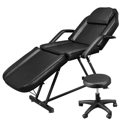 Table de massage, lit de beauté, chaise de tatouage réglable 73 avec tabouret