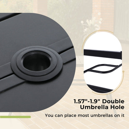 Ensemble de repas de jardin MAISON ARTS 8 pièces avec parasol de jardin de 13 pieds