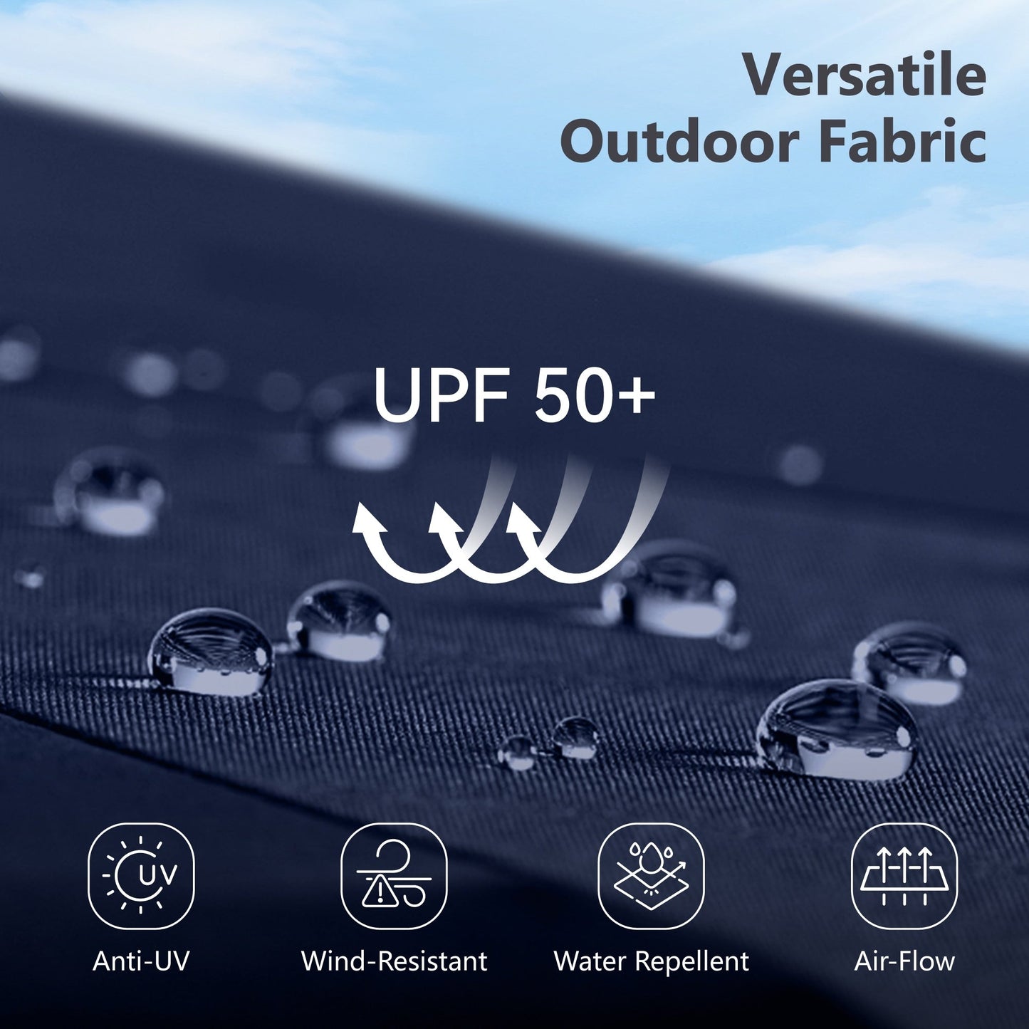 Ensemble de repas de jardin MAISON ARTS 8 pièces avec parasol de jardin de 13 pieds