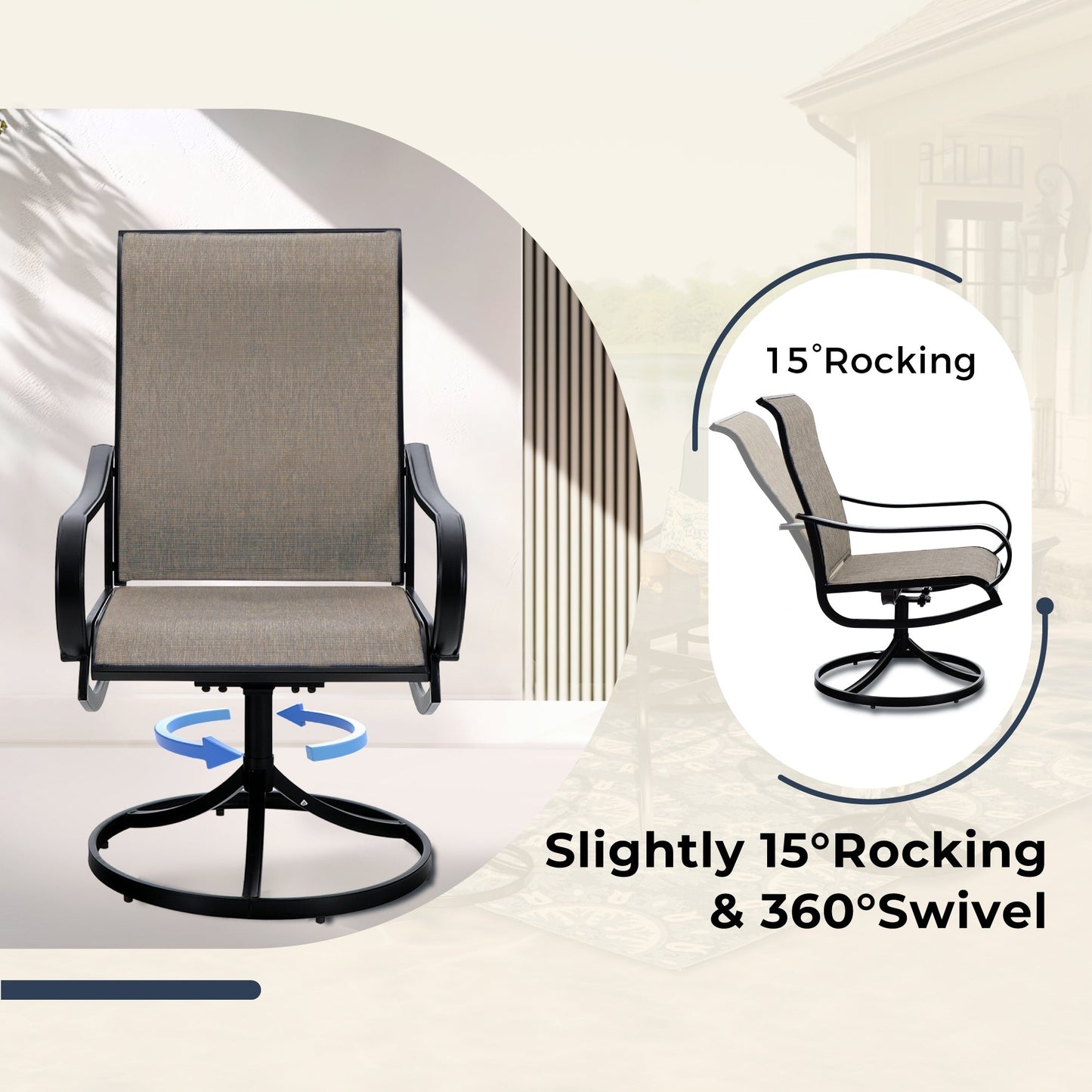 Ensemble de repas de jardin MAISON ARTS 8 pièces avec parasol de jardin de 13 pieds