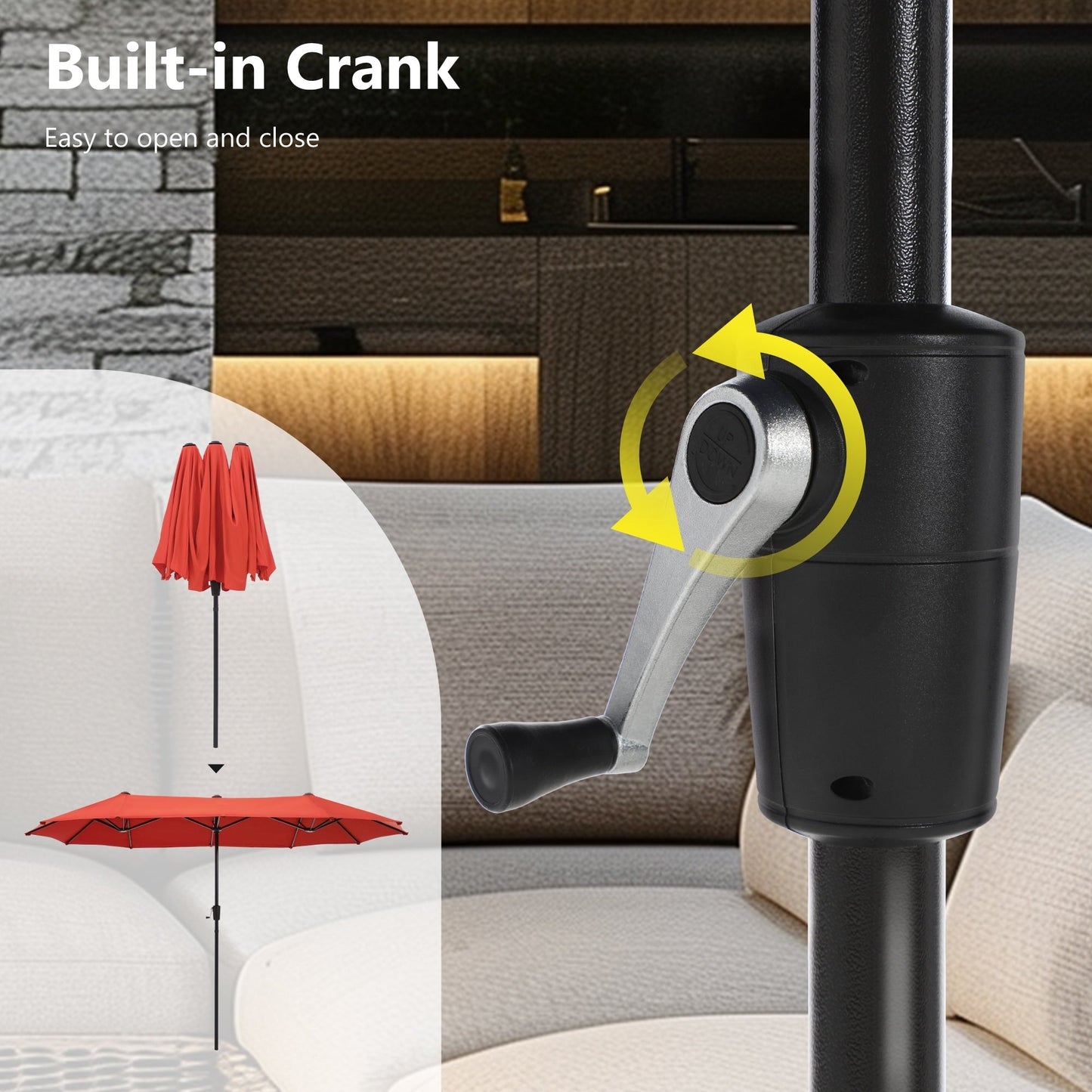 Ensemble de repas de jardin MAISON ARTS 8 pièces avec parasol de jardin de 13 pieds