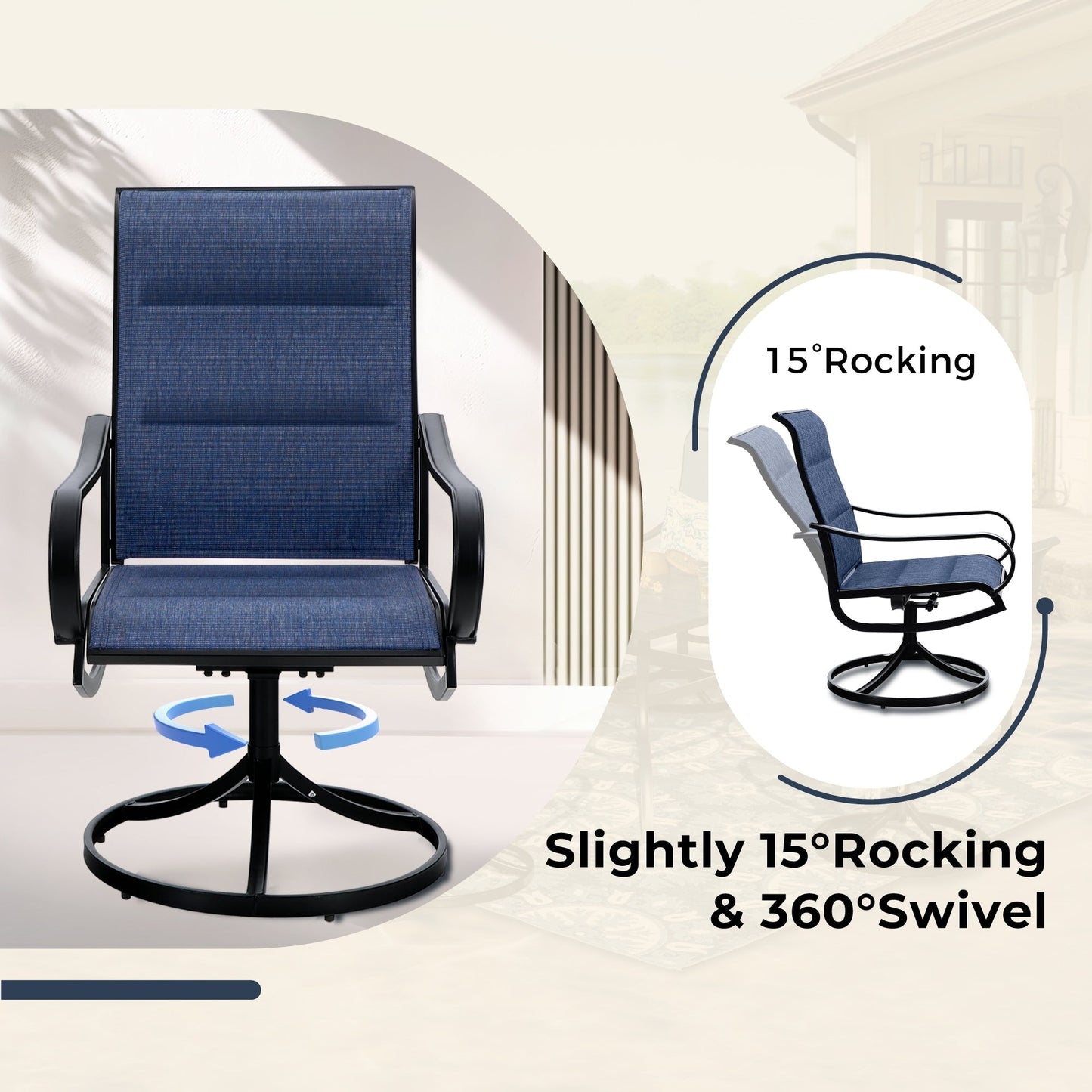 Ensemble de repas de jardin MAISON ARTS 8 pièces avec parasol de jardin de 13 pieds