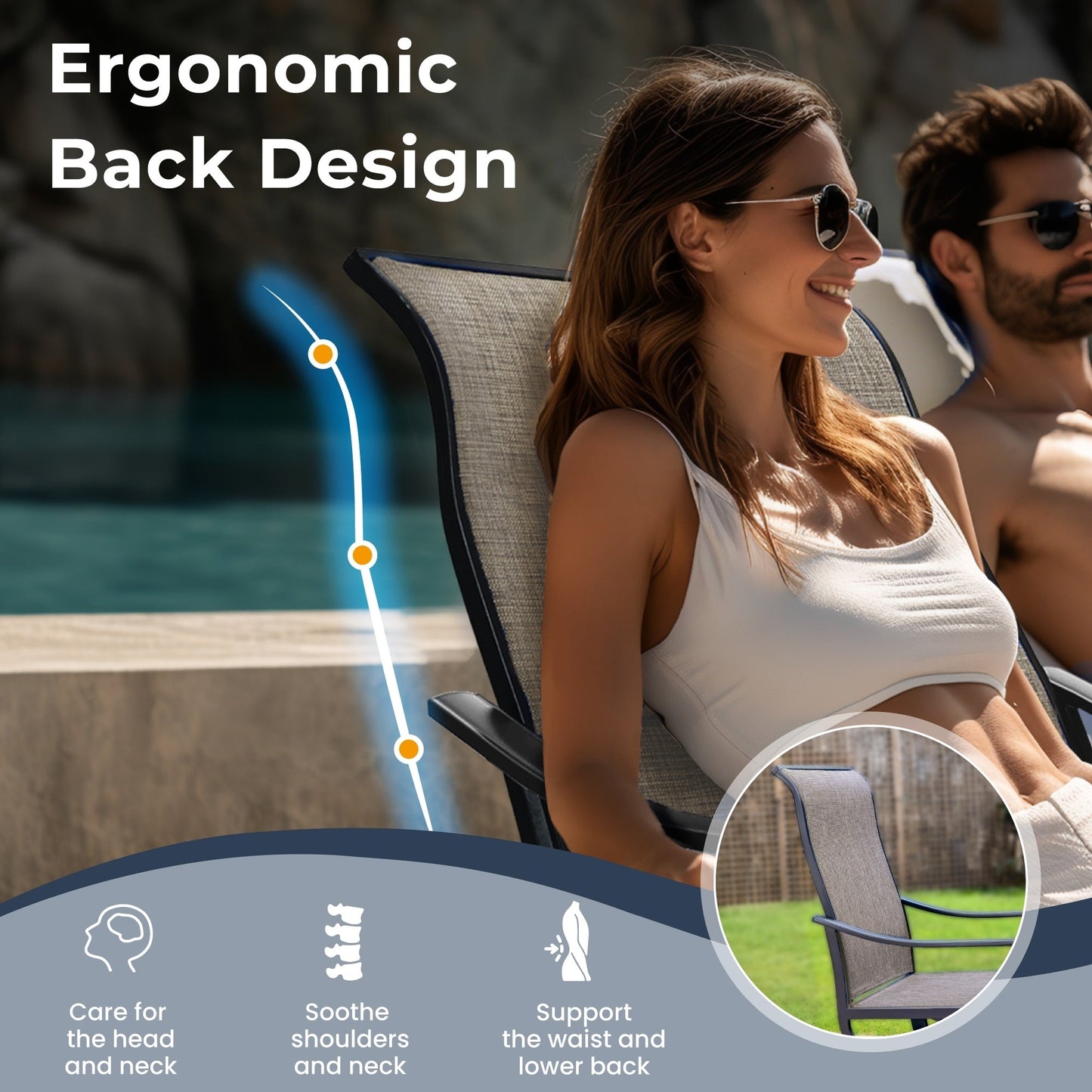 Ensemble de repas de jardin MAISON ARTS 8 pièces avec parasol de jardin de 13 pieds