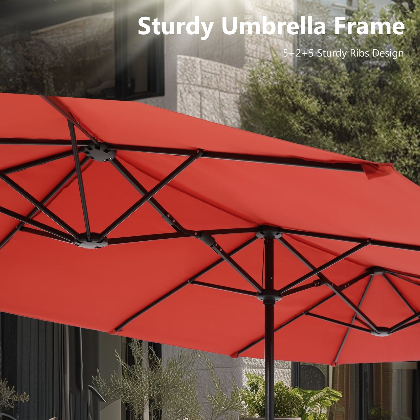 Ensemble de repas de jardin MAISON ARTS 8 pièces avec parasol de jardin de 13 pieds