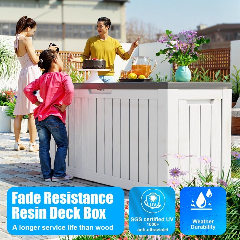 Outdoor Patio Storage Resin Lockable Deck Box