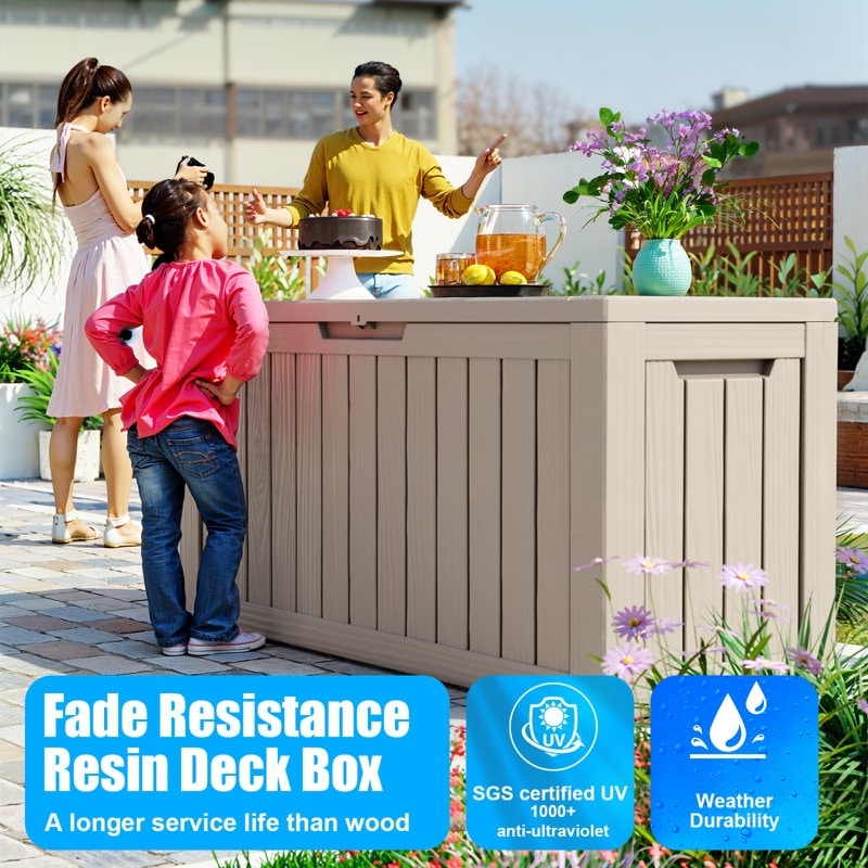 Outdoor Patio Storage Resin Lockable Deck Box