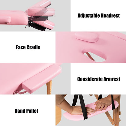 Table de massage portable 84''L, lit de spa facial réglable, pour tatouage, avec sac de transport.